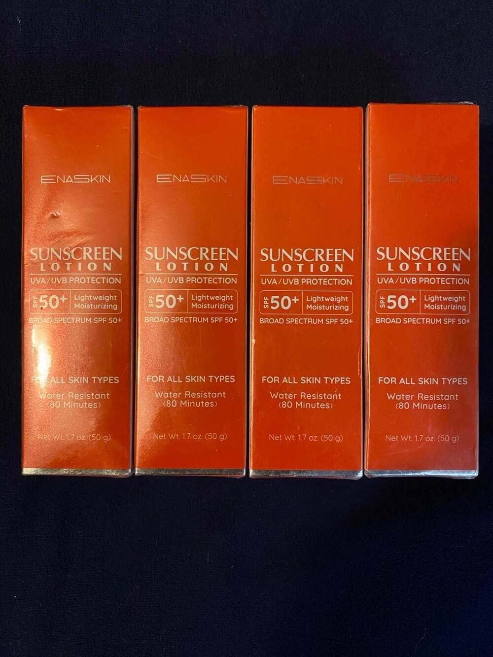 EnaSkin Sunscreen Lotion SPF 50+Moisturizing UVA/UVB Protection 1.7 oz- Set of 4